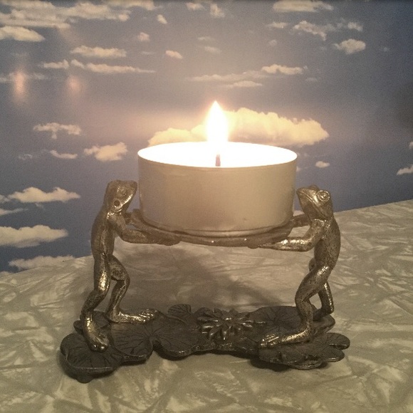 Metzke frogs signed pewter small stand tealight or whatever dated 1994 vintage - Picture 5 of 10